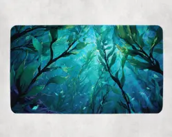 Enchanted Kelp Forest MTG Playmat - Underwater Seaweed Blue Ocean Scene - Image 1
