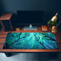 Enchanted Kelp Forest MTG Playmat - Underwater Seaweed Blue Ocean Scene - Image 3
