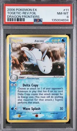 2006 Pokemon EX Dragon Frontiers #11 Togetic Reverse Foil PSA 8 NM-MT - Image 1