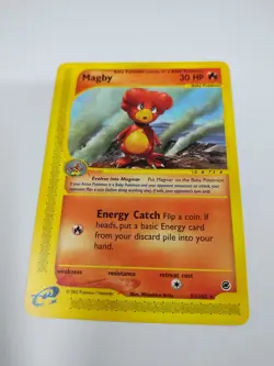 MINT 2002 MAGBY 52/165 POKEMON EXPEDITION BASE SET BASIC RARE FIRE - Image 1