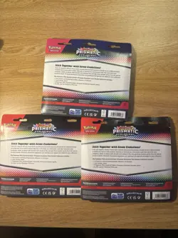 Pokemon TCG Prismatic Evolutions Tech Sticker Collection Set Lot Of 3Sealed New - Image 2