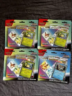 Pokemon TCG Prismatic Evolutions Tech Sticker Collection Set Lot Of 4 Sealed New - Image 1