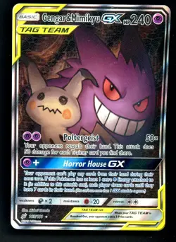 2019 Pokemon Sun & Moon Team Up #165 FA Gengar & Mimikyu GX - Image 1