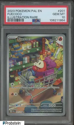 2023 Pokemon PAL EN Illustration Rare #201 Fuecoco PSA 10 GEM MINT - Image 1