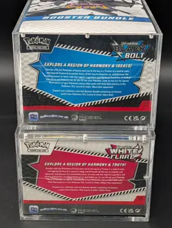 2x Pokemon SV10.5 Black Bolt White Flare Sealed Booster Bundle Display W/Acrylic - Image 3