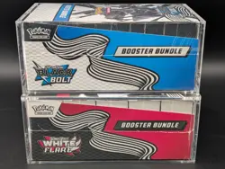 2x Pokemon SV10.5 Black Bolt White Flare Sealed Booster Bundle Display W/Acrylic - Image 4