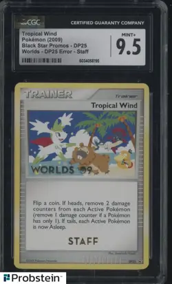 2009 Pokemon D & P Promo World 08 Staff #DP25 Tropical Wind Error CGC 9.5 MINT+ - Image 1