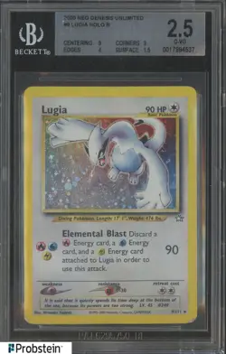 2000 Pokemon Neo Genesis #9 Lugia Holo R BGS 2.5 G-VG - Image 1
