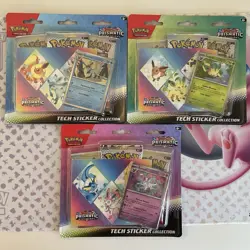 Pokemon TCG Prismatic Evolutions Tech Sticker Collection Complete Art Set Sealed - Image 1