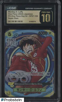 2024 One Piece Japanese PC One Piece Day Super Rare #109 Monkey D. Luffy CGC 10 - Image 1