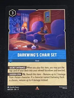 Disney Lorcana Winterspell Darkwing's Chair Set 168/204 NM Rare - Image 1