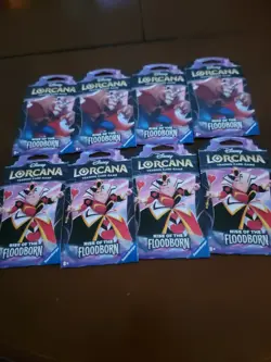 Disney Lorcana Rise of the Floodborn Sleeved Booster Pack Lot Of 8 - Image 1