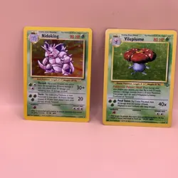 Vtg. Pokemon Rare Holo Nidoking 11/102 & Vileplume 15/64 Lot Of 2 Cards - Image 1