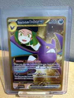 Team Rocket's Crobat ex Rare Gold Card 242/182 Pokemon NM - Image 1