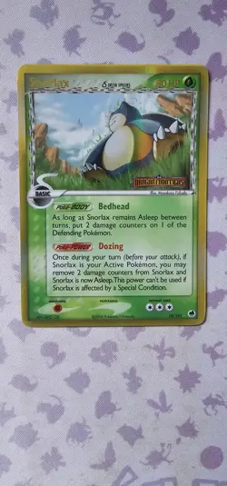 Pokemon EX Dragon Frontiers Stamped Snorlax Holo Card 10/101 Rare Near Mint - Image 1