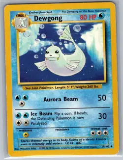 Dewgong 25/102 Non Holo Base Set - Pokemon Card - LP - Image 1