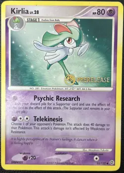 Kirlia 53/132 Prerelease Promo DP Secret Wonders Rare Pokemon Card LP - Image 1