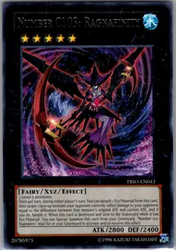 Yugioh Card - Number C103: Ragnafinitu Rare Unlimited Ed. PRIO-EN043 LP - Image 1