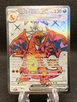 Pokemon TCG Charizard EX Obsidian Flames Full Art Holo Card 215/197 - Image 1