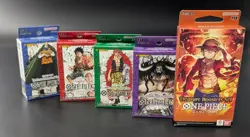 One Piece Card Game ST01-04 Starter Deck Set of 4 Decks + Treasure Boosters Set - Image 1
