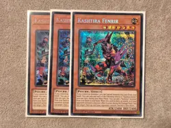 Kashtira Fenrir (1st, Prism. Secret) x3 - MP23-EN163 - Playset of YuGiOh Cards - Image 1