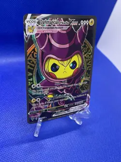 Pokemon TCG Dark Magician Pikachu VCOS Cosplay Custom Full Art Holographic Card - Image 2