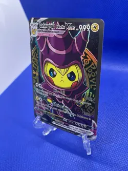 Pokemon TCG Dark Magician Pikachu VCOS Cosplay Custom Full Art Holographic Card - Image 3