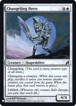 Changeling Hero - The List Light Play, English Magic the Gathering MTG The List - Image 1