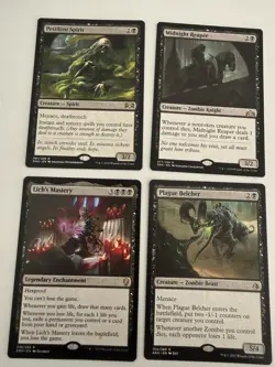 Magic The Gathering MTG Black Rare Lot 4 Pestilent Spirit Midnight Reaper Zombie - Image 1