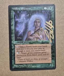 GOLD SIGNED UNPLAYED Willow Priestess NM Homelands MTG SUSAN VAN CAMP EDH CUBE - Image 1