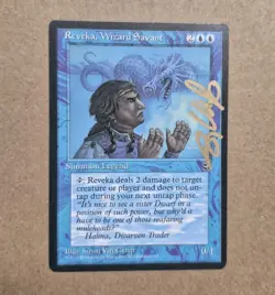 Gold Signed Unplayed Magic MTG NM Reveka Wizard Savant Homelands Susan Van Camp - Image 1