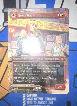 MTG - SPM - Gwen Stacy/Ghost-Spider (Borderless) #202 - Near Mint Non Foil - Image 1