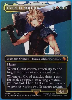 Cloud Ex-SOLDIER (Borderless Character) FOIL Final Fantasy Commander MINT 512028 - Image 1