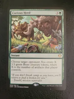 Curious Herd MTG Ikoria Commander Magic the Gathering #59 Green Rare LP/NM - Image 1