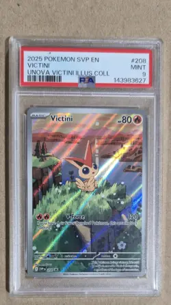 Pokemon Unova Victini Illustration #208 Rare Black Bolt White Flare PSA 9 - Image 1