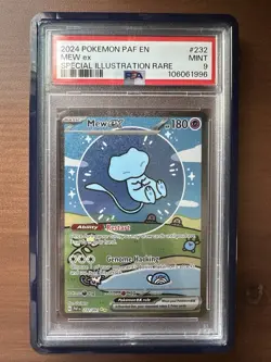 2024 POKEMON PAF EN-PALDEAN FATES SPECIAL ILLUSTRATION RARE #232 MEW EX PSA 9 - Image 1