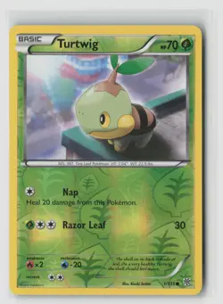TURTWIG 1/135 REVERSE HOLO PLASMA STORM POKEMON TCG LP - Image 1