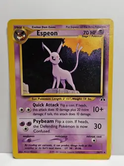 Pokemon TCG Espeon Neo Discovery Unlimited Rare Card 20/75 - Image 1