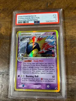 POKEMON 2006 EX Dragon Frontiers TYPHLOSION Reverse Foil #12 PSA 5 RARE - Image 1