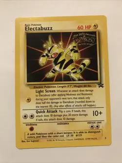 Electabuzz Pokemon WB Gold Stamp #2 1999 First Movie Black Star Promo - Image 1