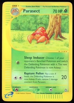 Pokemon 2003 Aquapolis - Parasect - Reverse Holo - 27 - Image 1