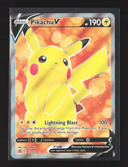 Pokemon SWSH09: Brilliant Stars #157/172 Holo Ultra Rare Pikachu V (Full Art) - Image 1