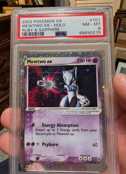 2003 POKEMON EX RUBY & SAPPHIRE #101 Mewtwo EX-HOLO PSA 8 SWIRL - Image 2