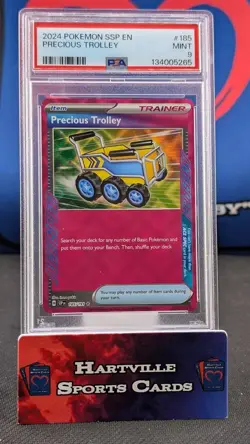 2024 POKEMON SSP EN #185 PRECIOUS TROLLEY PSA 9 SURGING SPARKS - Image 1
