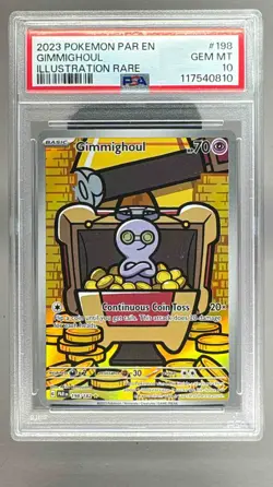 117540810 Gimmighoul 2023 Pokemon Scarlet Violet Paradox Rift #198 PSA 10 - Image 1