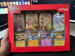 (Sealed) Pokemon TCG 151 Mini Tins 4 Pack + 4 Promos Sams Club Exclusive - Image 1