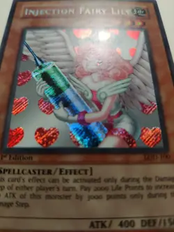 Injection Fairy Lily LOD-100 Secret Rare 1st Edition Yu-Gi-Oh LP - Image 4