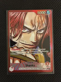ONE PIECE TCG: Shanks OP09-001 Leader Parallel Alt Art English NM - Image 1