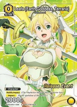 Leafa Earth Goddess Terraria Release Promo - UEPR/SAO-1-026 NM - Union Arena - Image 1