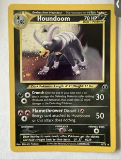 Houndoom 4/75 Neo Discovery Holo Rare 2001 70 HP Pokemon TCG Card - Image 1